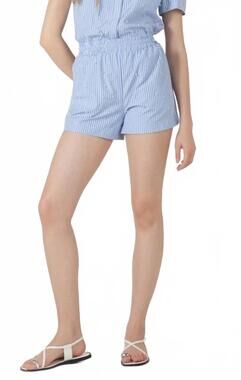 NEW DEX CLOTHING women's pearl detail elastic waist short in blue